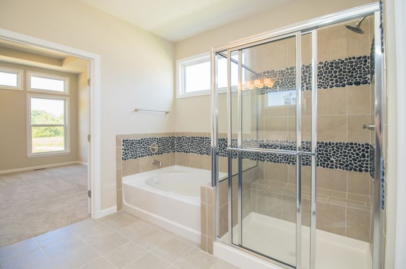 Corner Shower with Glass Doors